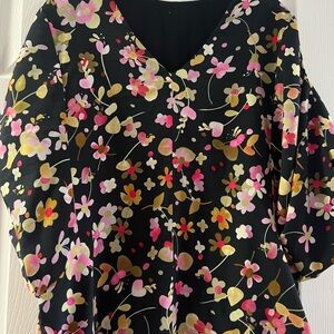 Floral Black Blouse